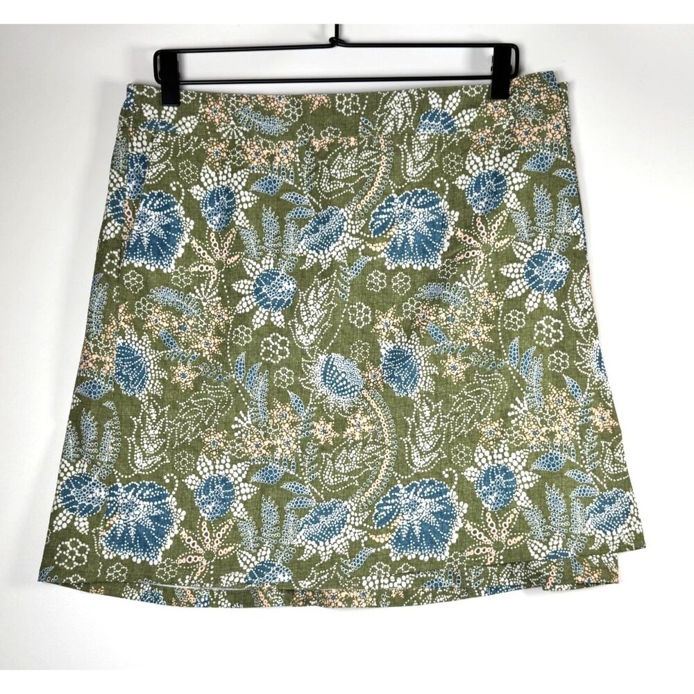RipSkirt Hawaii Wrap Skirt Large Green Floral Travel Vacation Beach Stretch